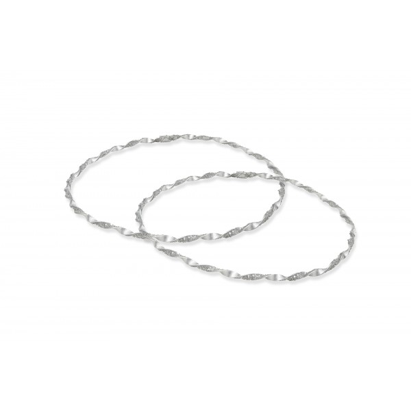 Οικονομικά Στέφανα Γάμου Ασημί Βέργες Με Light Argent Crystal Fabric 7319