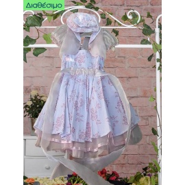 Βαπτιστικό Φόρεμα "Neli" Tricoteen 10593171925 Με Μπολερό
