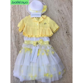 Βαπτιστικό Φόρεμα Δαντέλα Guy Laroche QLS9417 Με Μπολερό   