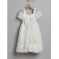 Βαπτιστικό Φόρεμα Με Μπολερό New Life 3016-2 Εκρού Δαντέλα Με Λουλούδια