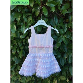 Βαπτιστικό Φόρεμα "Zoe" Tricoteen 10593172218 Με Μπολερό