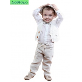 Βαπτιστικό κουστουμάκι Mi Chiamo A3957 Λινό