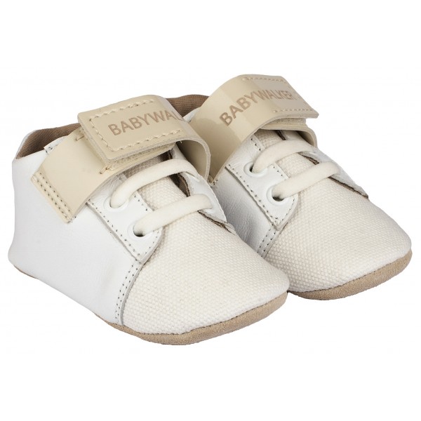 Βαπτιστικά Παπούτσια Αγκαλιάς -Sneakers - BABYWALKER MI 1092 Micro Λευκά/Εκρού