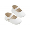 Βαπτιστικά Παπούτσια Αγκαλιάς Για Κορίτσι Γοβάκια EverKid K600A Δερμάτινα Λευκά