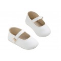 Παπούτσια Αγκαλιάς Για Κορίτσι Γοβάκια EverKid K601A Δερμάτινα Λευκά
