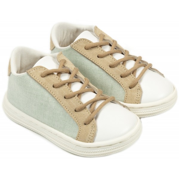 Βαπτιστικά Παπούτσια Babywalker Sneakers BS 3039 Basic Μέντα/Λευκά/Μπεζ