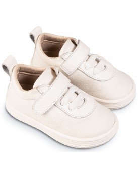 Βαπτιστικά Παπούτσια -Sneakers- BABYWALKER BS 3078 Basic Δ΄έρμα/Ύφασμα Λευκά 