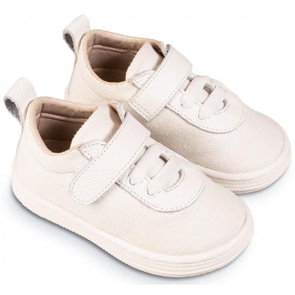 Βαπτιστικά Παπούτσια -Sneakers- BABYWALKER BS 3078 Basic Δ΄έρμα/Ύφασμα Λευκά