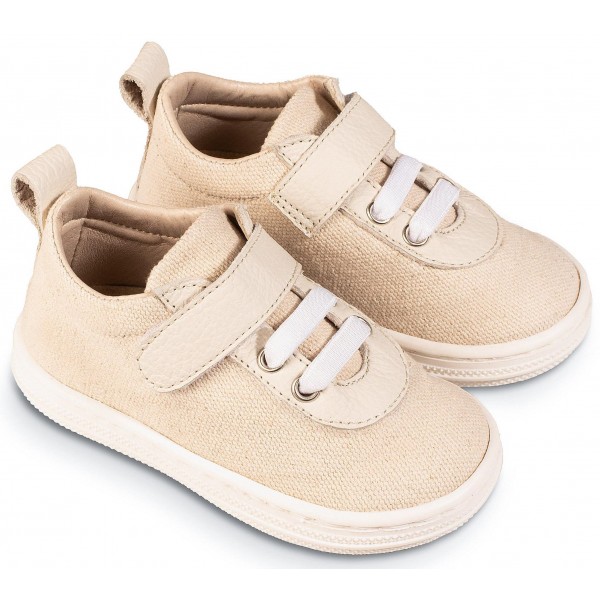 Βαπτιστικά Παπούτσια -Sneakers- BABYWALKER BS 3078 Basic Δ΄έρμα/Ύφασμα Εκρού