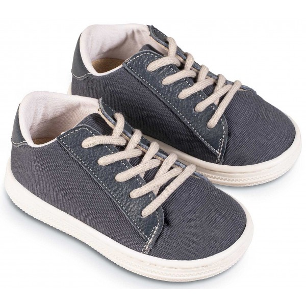 Βαπτιστικά Παπούτσια -Sneakers Δετά- BABYWALKER BS 3083 Basic Δέρμα/Ύφασμα Μπλε Ρουά