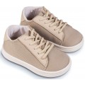 Βαπτιστικά Παπούτσια -Sneakers Δετά- BABYWALKER BS 3083 Basic Δέρμα/Ύφασμα Μπεζ