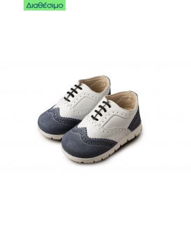 Βαπτιστικά Παπούτσια Για Αγόρι BABYWALKER BW 4104 Δερμάτινα Λευκά/Μπλε