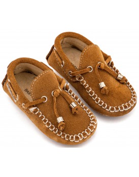 Βαπτιστικά Παπούτσια Για Αγόρι BABYWALKER BW 4139 Δερμάτινα Suede Ταμπά