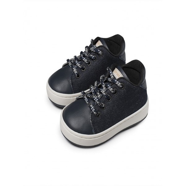 Βαπτιστικά Παπούτσια Sneakers Δέρμα-Ύφασμα BABYWALKER BW 4173