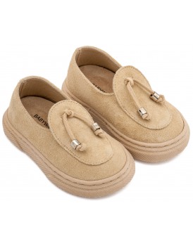 Βαπτιστικά Παπούτσια Για Αγόρι BABYWALKER BW 4307 Δερμάτινα Καστόρ Μπεζ