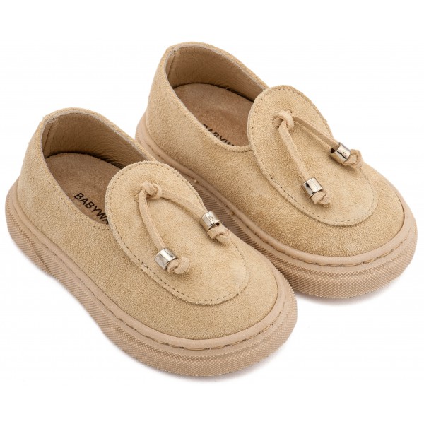 Βαπτιστικά Παπούτσια Για Αγόρι BABYWALKER BW 4307 Δερμάτινα Καστόρ Μπεζ