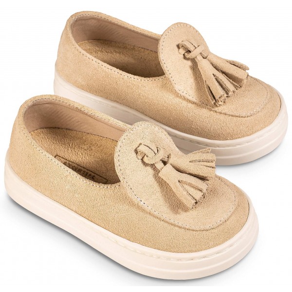 Βαπτιστικά Παπούτσια -Loafers- BABYWALKER EXC 5276 Exlcusive Δερμάτινα Καστόρ Εκρού