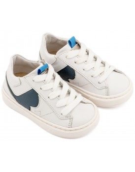Βαπτιστικά Παπούτσια Για Αγόρι Sneakers BABYWALKER EXC 8001 Exlcusive Δερμάτινα Λευκό-Μπλε