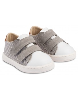 Βαπτιστικά Παπούτσια Sneakers BABYWALKER PRI 2104 Primo Δέρμα/Ύφασμα Γκρι/Λευκό/Ταμπά  