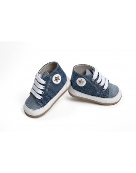 Βαπτιστικά Μποτάκια All Star Everκid A411P Δέρμα-Ύφασμα Blue Jean   