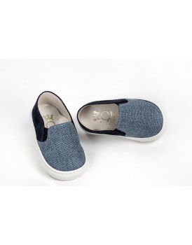 Βαπτιστικές Εσπαντρίγιες Slip On Everkid Δέρμα-Ύφασμα A423M Μπλε