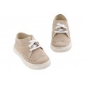 Βαπτιστικά Παπούτσια Για Αγόρι -Sneakers- Everkid A624E Δερμάτινα Καστόρ Εκρού