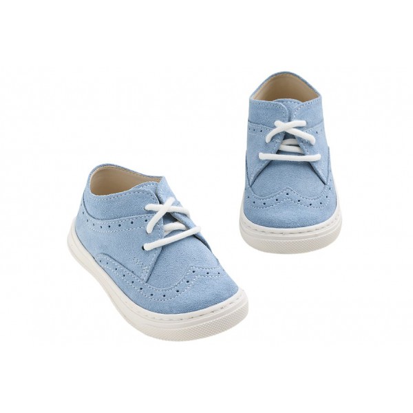 Βαπτιστικά Παπούτσια Για Αγόρι -Sneakers- Everkid A624P Δερμάτινα Καστόρ Γαλάζιο