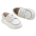 Παπούτσια Βάπτισης Για Αγόρι Everkid A625A Δερμάτινα Μοκασίνι Λευκά