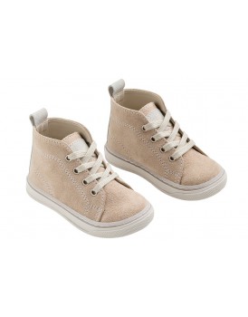 Βαπτιστικά Μποτάκια Everkid A632E Δερμάτινα Καστόρ Λευκό-Μπεζ