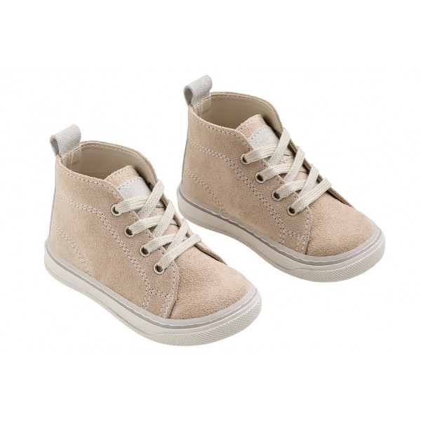 Βαπτιστικά Μποτάκια Everkid A632E Δερμάτινα Καστόρ Λευκό-Μπεζ