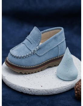 Βαπτιστικά Παπούτσια Χειμερινά Loafers EverKid X8A Καστόρ Σιέλ