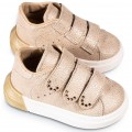 Βαπτιστικά Παπούτσια -Sneakers- Babywalker LU 6109 Δερμάτινα Μπεζ Με Swarovski