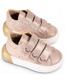 Παπούτσια Βάπτισης -Sneakers- Babywalker LU 6109 Δερμάτινα Ροζ Με Swarovski