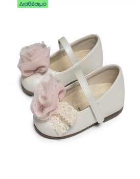 Γοβάκια Βάπτισης Babywalker BS 3552 Basic Δερμάτινα Εκρού/Ροζ