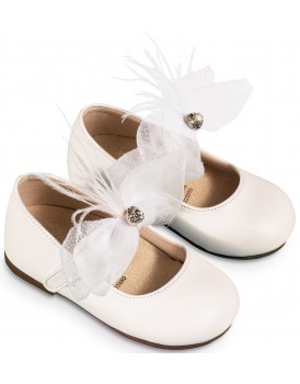 Γοβάκια Babywalker Δερμάτινα BS 3562 Λευκά 