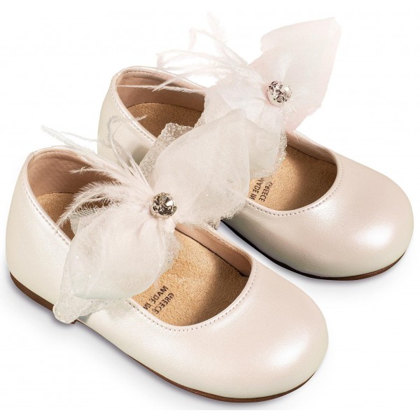 Βαπτιστικά Γοβάκια Babywalker Δερμάτινα BS3562 Εκρού