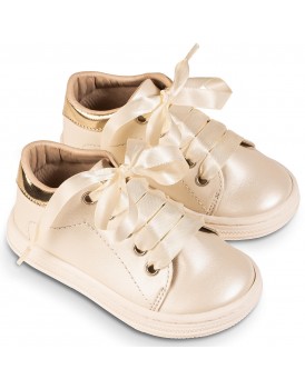 Παπούτσια Βάπτισης -Sneakers- Babywalker BS 3580 Δερμάτινα Εκρού  