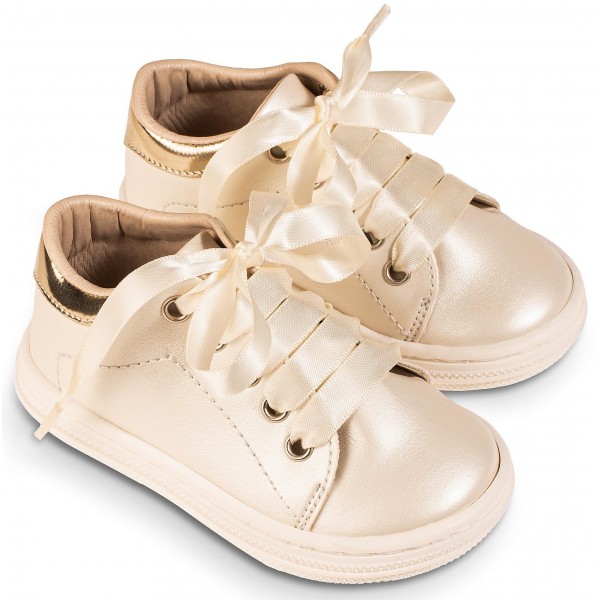 Παπούτσια Βάπτισης -Sneakers- Babywalker BS 3580 Δερμάτινα Εκρού