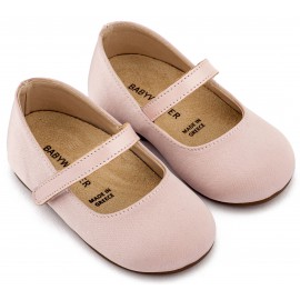 Βαπτιστικά Γοβάκια Babywalker BS 3603 Basic Υφασμάτινα Ροζ 