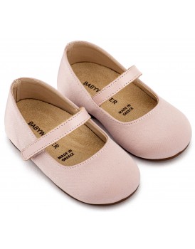 Βαπτιστικά Γοβάκια Babywalker BS 3603 Basic Υφασμάτινα Ροζ 