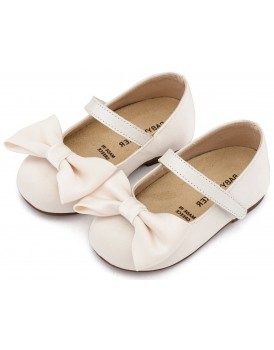 Γοβάκια Βάπτισης Babywalker BW 4870 Υφασμάτινα Εκρού Με Φιόγκο