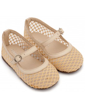 Γοβάκια Βάπτισης Babywalker BW 4881 Υφασμάτινα Μπεζ  