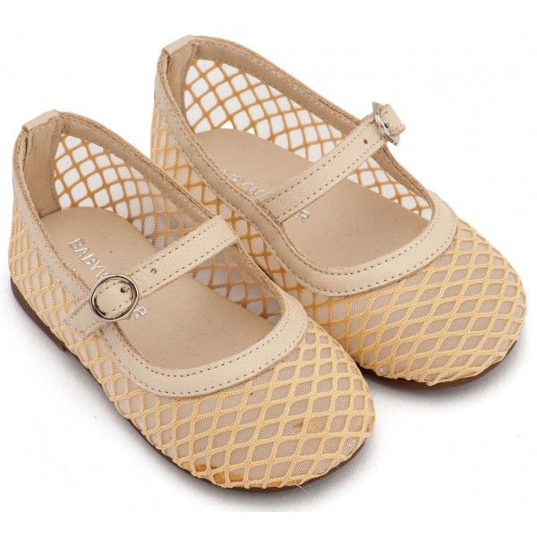 Γοβάκια Βάπτισης Babywalker BW 4881 Υφασμάτινα Μπεζ