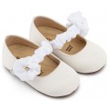 Παπούτσια Βάπτισης Για Κορίτσι Γοβάκια Babywalker BW 4888 Υφασμάτινα Λευκά