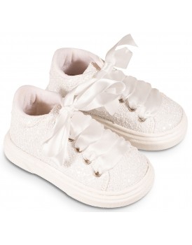 Παπούτσια Βάπτισης Sneakers Babywalker EXC 5856 Υφασμάτινα Λευκά 