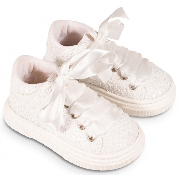 Παπούτσια Βάπτισης Sneakers Babywalker EXC 5856 Υφασμάτινα Λευκά