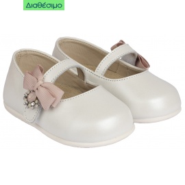 Βαπτιστικά Γοβάκια Babywalker Pri 2564 PRIMO Δερμάτινα Εκρού/Ροζ