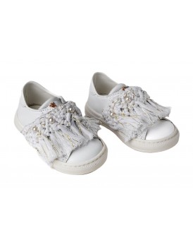 Boho Βαπτιστικά Παπούτσια -Sneakers- Δερμάτινα Everkid BH305E Εκρού   