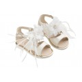 Πέδιλα Βάπτισης Για Κορίτσι Everkid K648E Δερμάτινα Εκρού