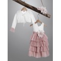 Βαπτιστικό Φόρεμα Με Μπολερό New Life 2908-6 Τούλι Σάπιο Μήλο